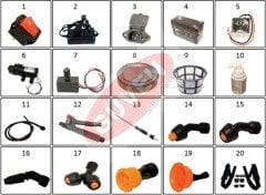 VETA16A Şarjlı İlaçlama Makinesi Yedek Parçaları ( Numara Seçin )