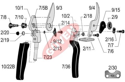 Felco 10 Budama Makası 21cm Sol By-Pass